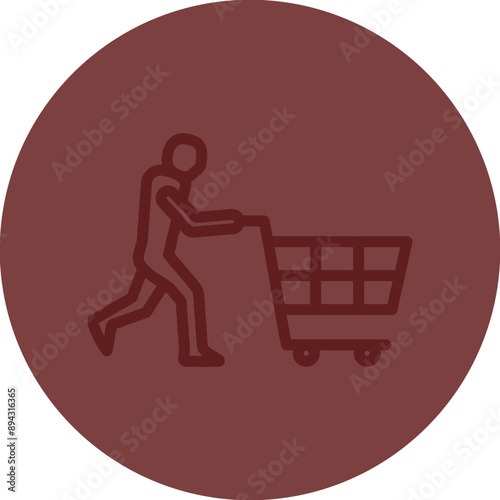 Customer Vector Line Maroon Circle Maroon