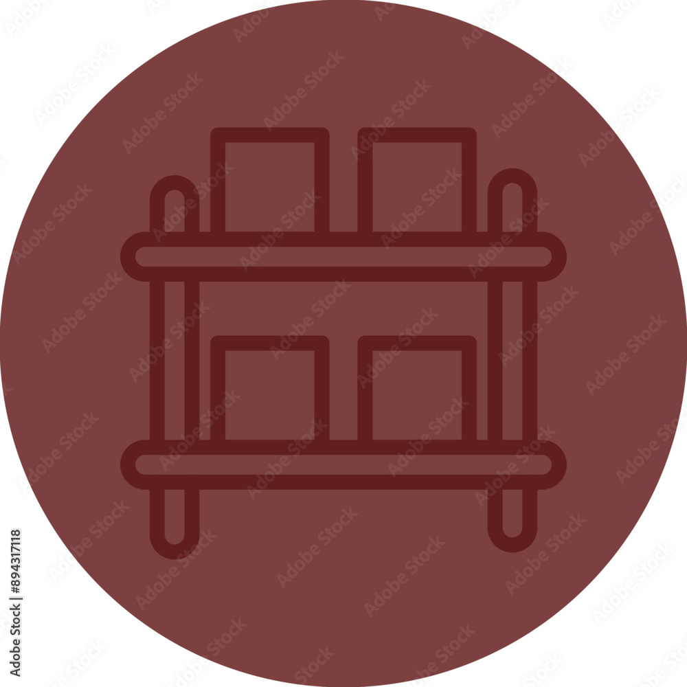 Warehouse shelves Vector Line Maroon Circle Maroon Warehouse shelves Vector Line Maroon Circle Maroon