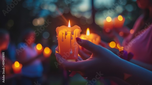 vigil by candlelight on International Holocaust Remembrance Day is visualized by a solemn memorial ceremony