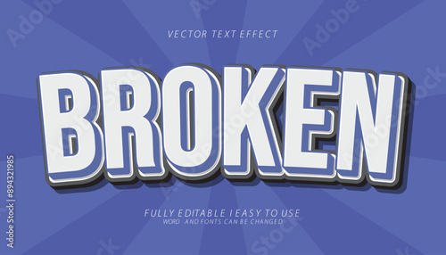 3d editable broken text effect, trendy style text effect template