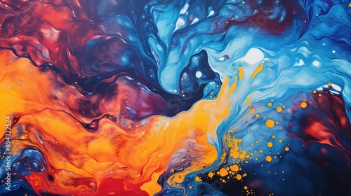 Traditional Ottoman Turkish marbling art patterns as abstract colorful background