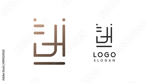 Stylized letter J, tech-inspired typography logo, unique extraterrestrial civilization symbol ancient inscriptions for creative branding, tech logo. Nordic runes monogram, abstract linear logotype