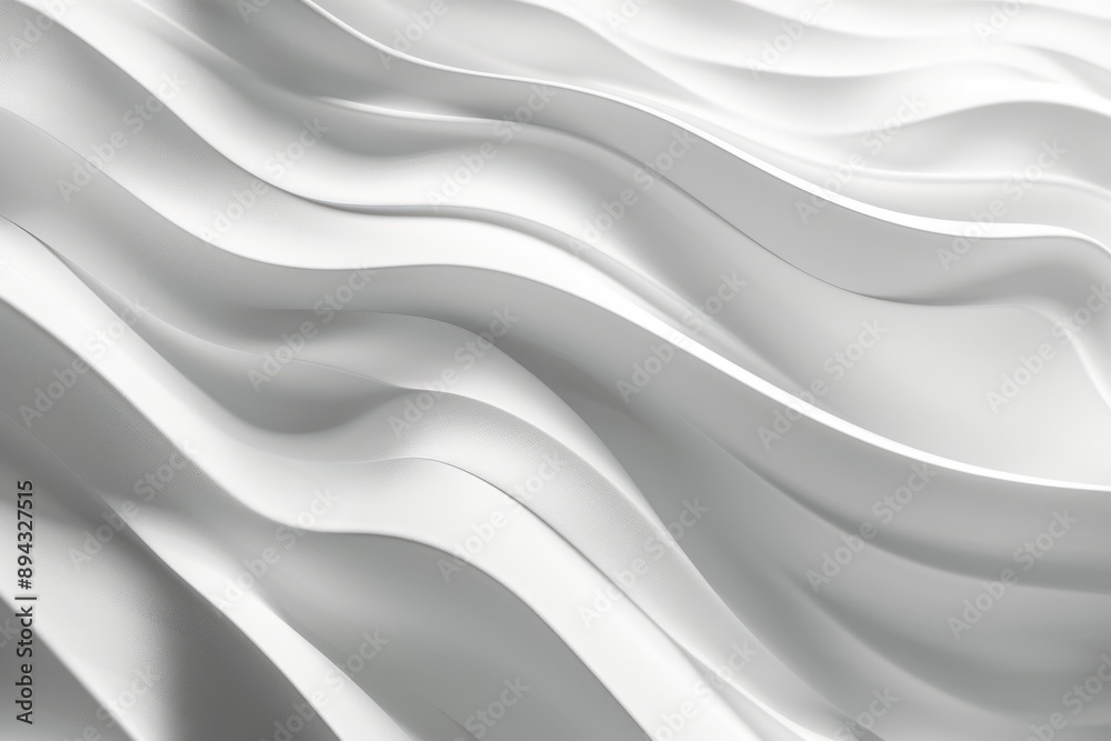 Naklejka premium Fluid white waves texture, seamless abstract background.