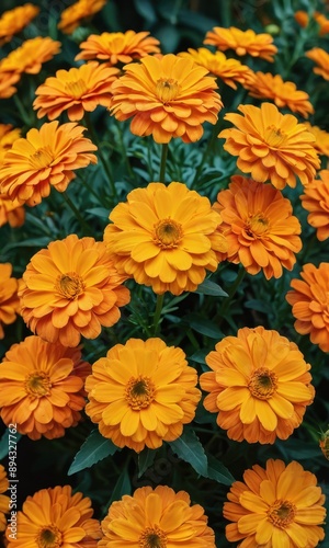 Orange Flowers in Bloom. © BOJOShop