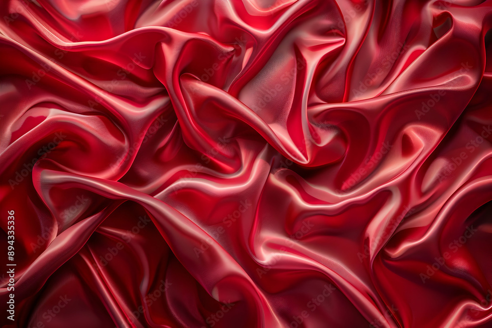 Fototapeta premium Red Satin Fabric Texture