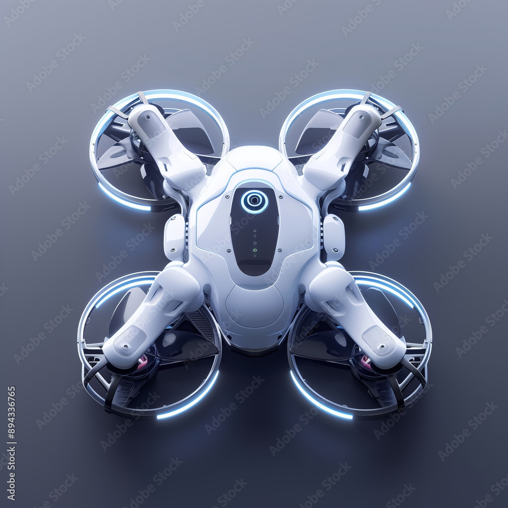 Realistic 3D Blue Drone Quadcopter with Camera for Graphics Ads and Posters, Realistic 3D Blue Drone Quadcopter with Camera for Graphics Ads and Posters,