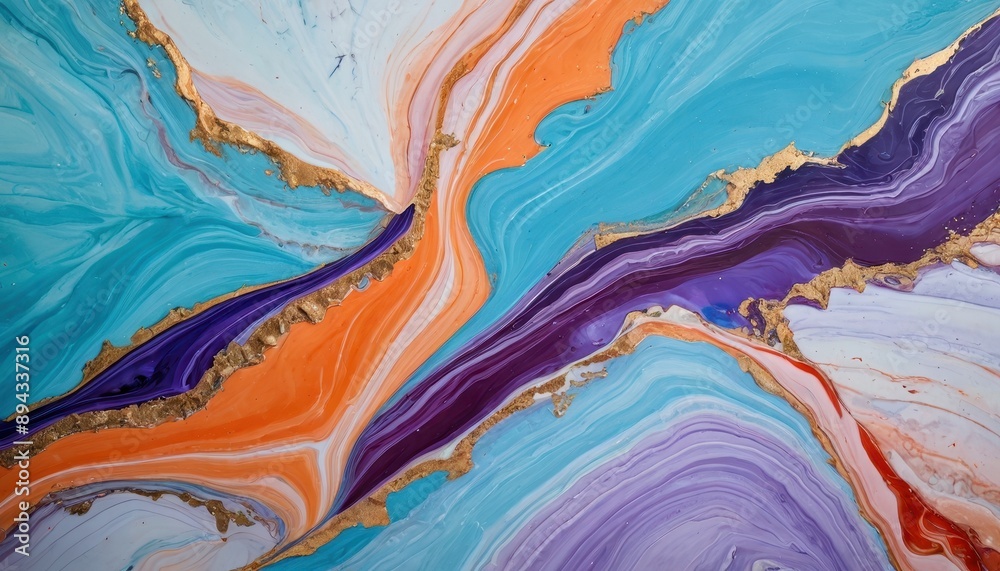 Abstract Fluid Art with Gold Accents. Abstract Fluid Art with Gold Accents.