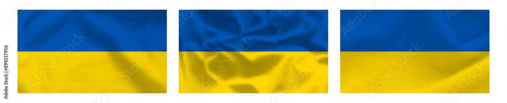 Set of Ukrainian national flags Set of Ukrainian national flags