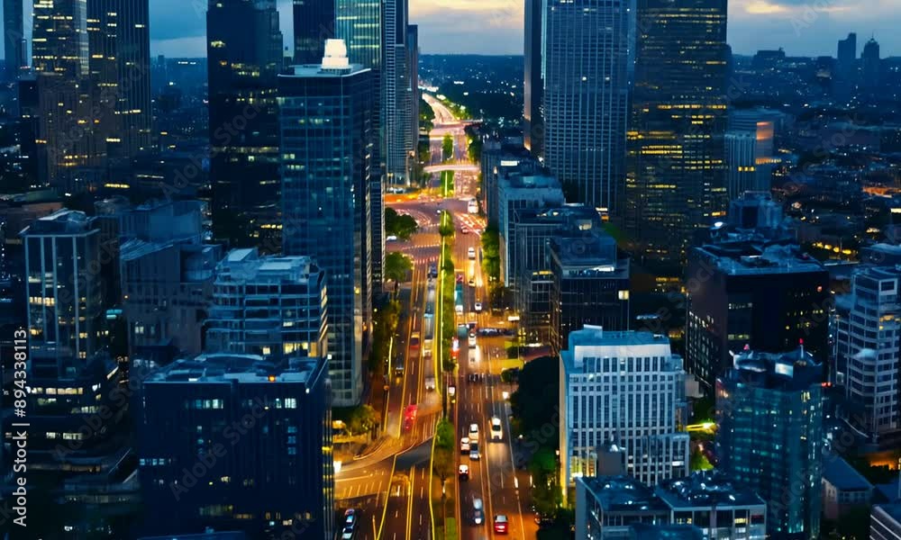 custom made wallpaper toronto digitalLively Night City with Skyscrapers and Illuminated Streets