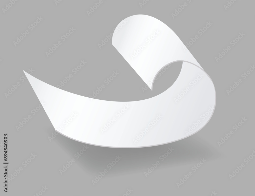 Blank payment check and receipts with shadow. Curved financial paper, purchase invoice. Buying, bill or calculate pay. Receipt the seller form Blank payment check and receipts with shadow. Curved financial paper, purchase invoice. Buying, bill or calculate pay. Receipt the seller form
