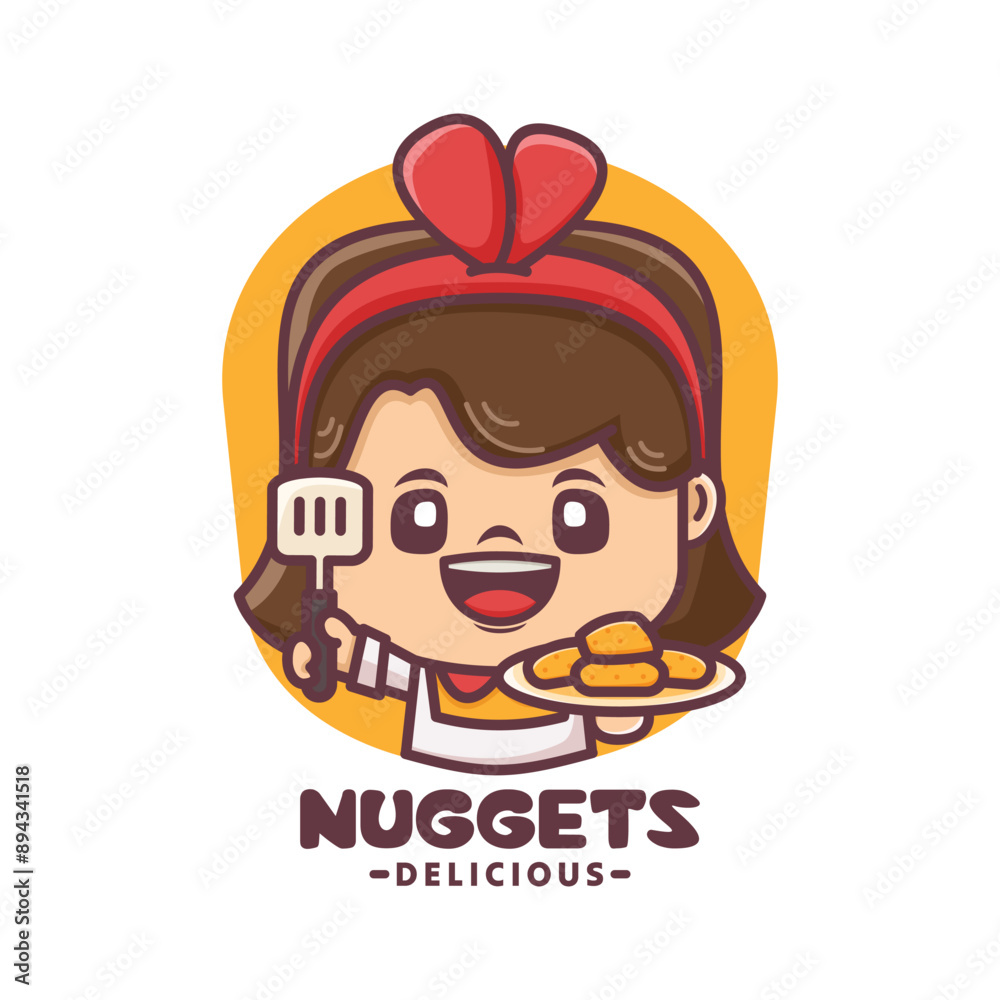 Nuggets cartoon mascot design, vector illustration for culinary business Nuggets cartoon mascot design, vector illustration for culinary business
