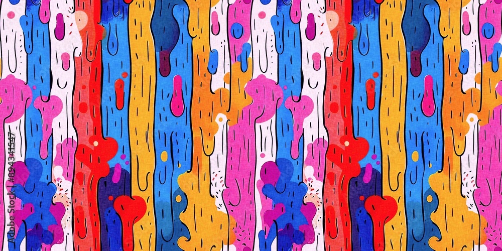 Fun dripping paint effect digital banner pattern with whimsical ink splodge graphic design. Playful summer party fun border ribbon backdrop to wall and paper artwork in repeat edge trim. Fun dripping paint effect digital banner pattern with whimsical ink splodge graphic design. Playful summer party fun border ribbon backdrop to wall and paper artwork in repeat edge trim.