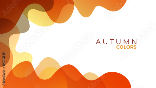 Autumn colors. Abstract background with color gradient flowing waves for Fall season creative graphic design. Vector illustration.