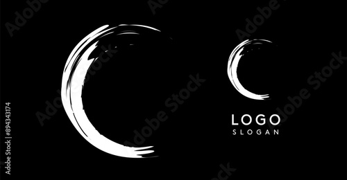 Brushstroke handdrawn letter C. Creative modern logo design, punk stylish initial logotype for corporate branding, business identity, and professional logos. Vector illustration