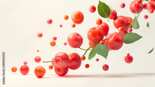 Berries collection falling in the air isolated on transparent and white background.PNG image. Flying berries isolated on white background with clipping path. Home grown strawberries and blueberries
