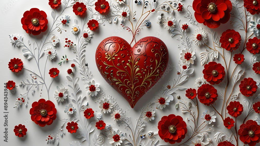 red heart background, ai generated red heart background, ai generated