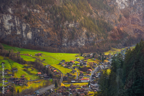 Aerial View of Lauterbrunnen Valley