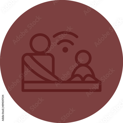 Online Tutoring Vector Line Maroon Circle Maroon