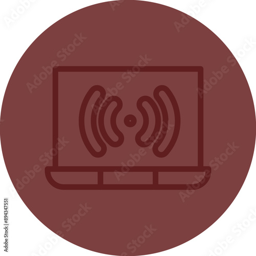 Webcast Vector Line Maroon Circle Maroon