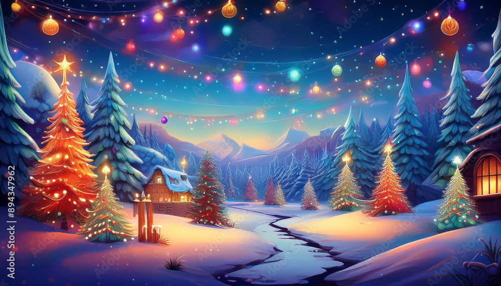 Obraz premium Natural scenery christmas background
