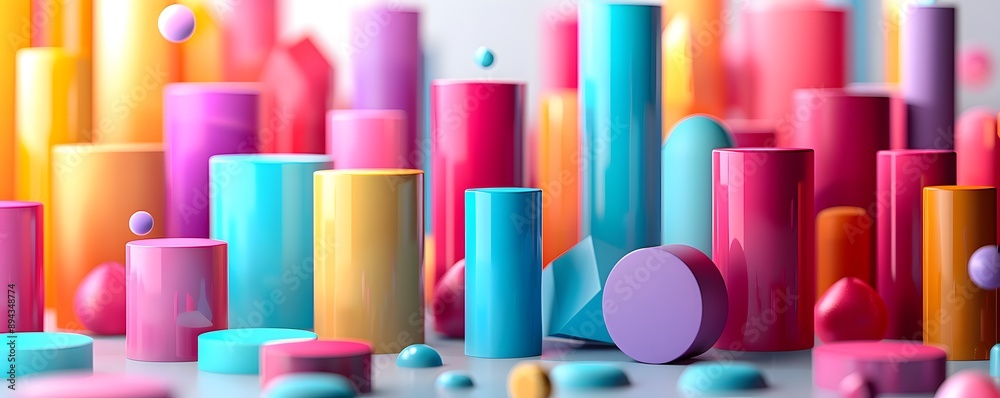 Colorful 3D Bars and Shapes Representing Data Analytics and Insights Colorful 3D Bars and Shapes Representing Data Analytics and Insights