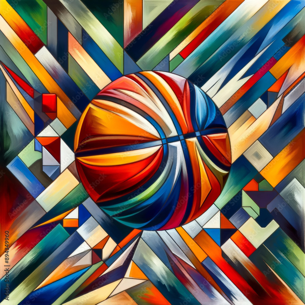 basketball ball in expressionist artistic representation, colorful illustration basketball ball in expressionist artistic representation, colorful illustration