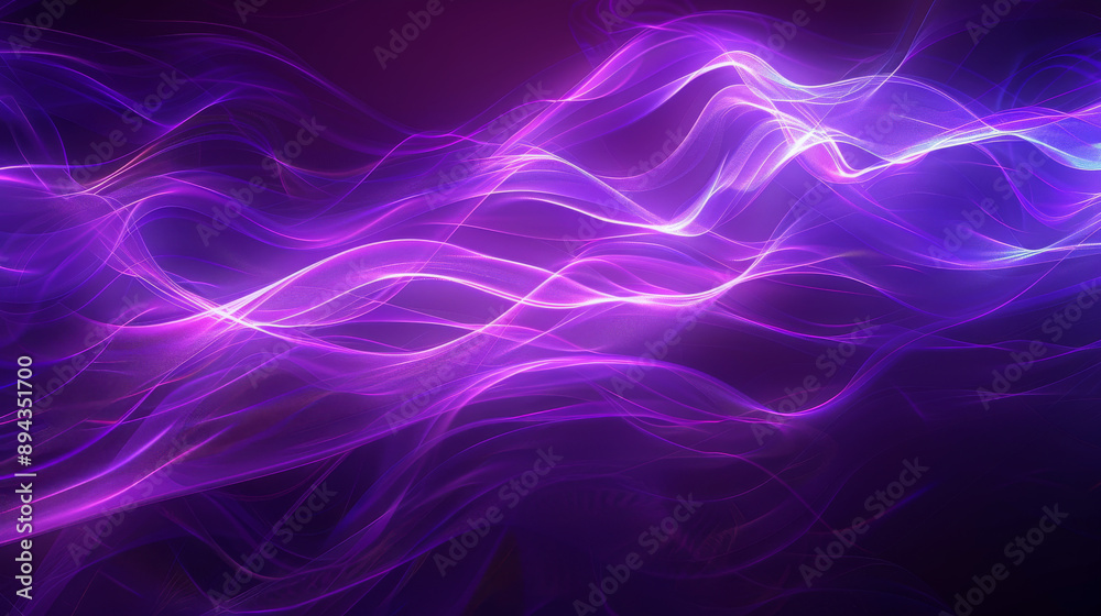 Fototapeta premium Glowing abstract waves in ultraviolet light. Use them as a background for a website banner, backdrop, or texture for 3D mapping.