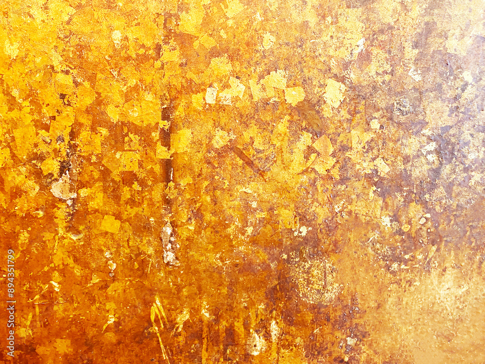 Texture of the gold leaf, Gold background, Picture from Buddha image Back Texture of the gold leaf, Gold background, Picture from Buddha image Back
