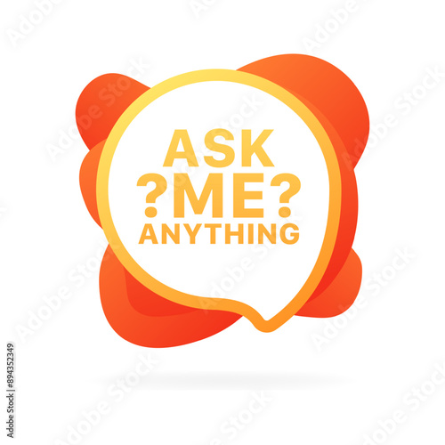 Ask me anything icon. Message bubble icon. Flat style. Vector icon.