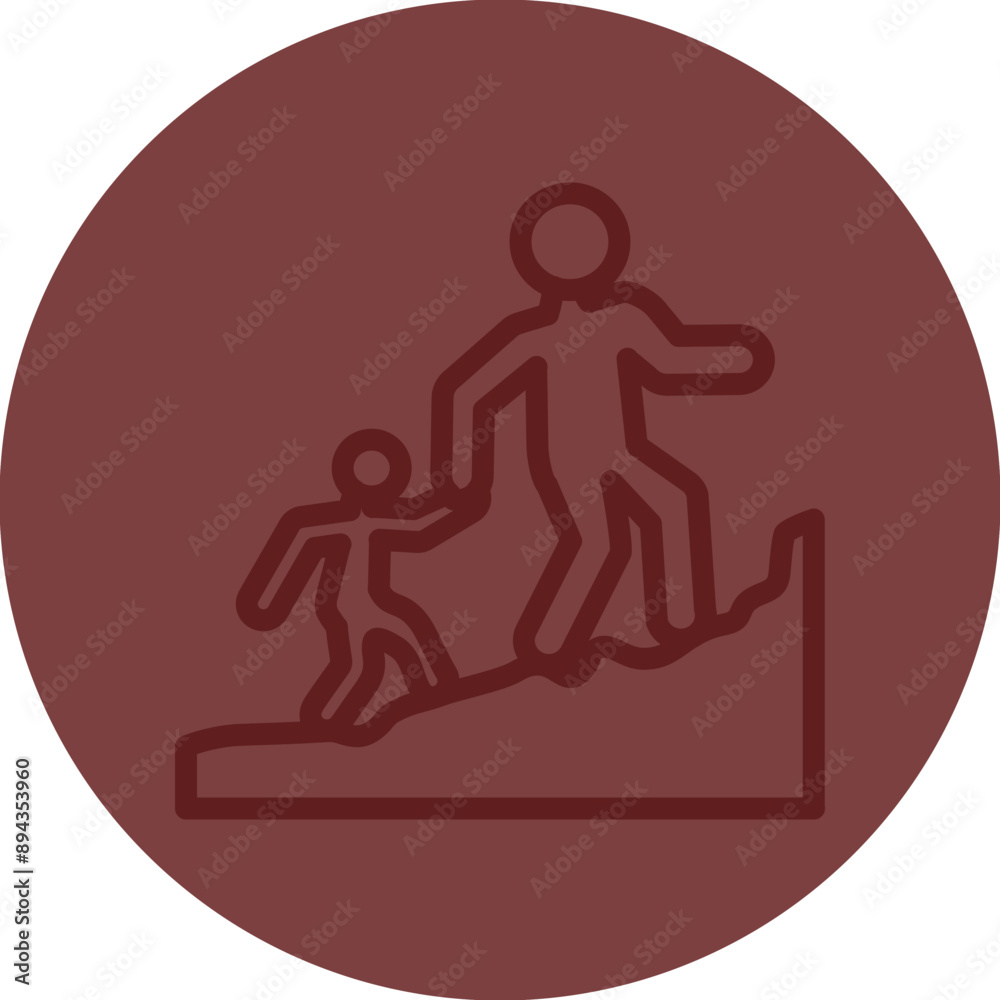 Mentorship Vector Line Maroon Circle Maroon
