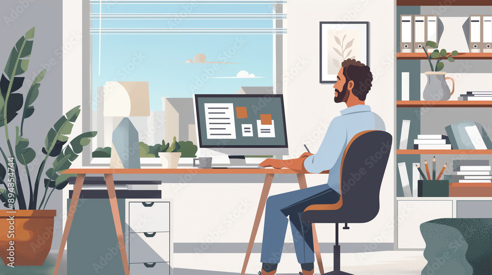 working from home, attending, or setting up a home office with a professional background working from home, attending, or setting up a home office with a professional background