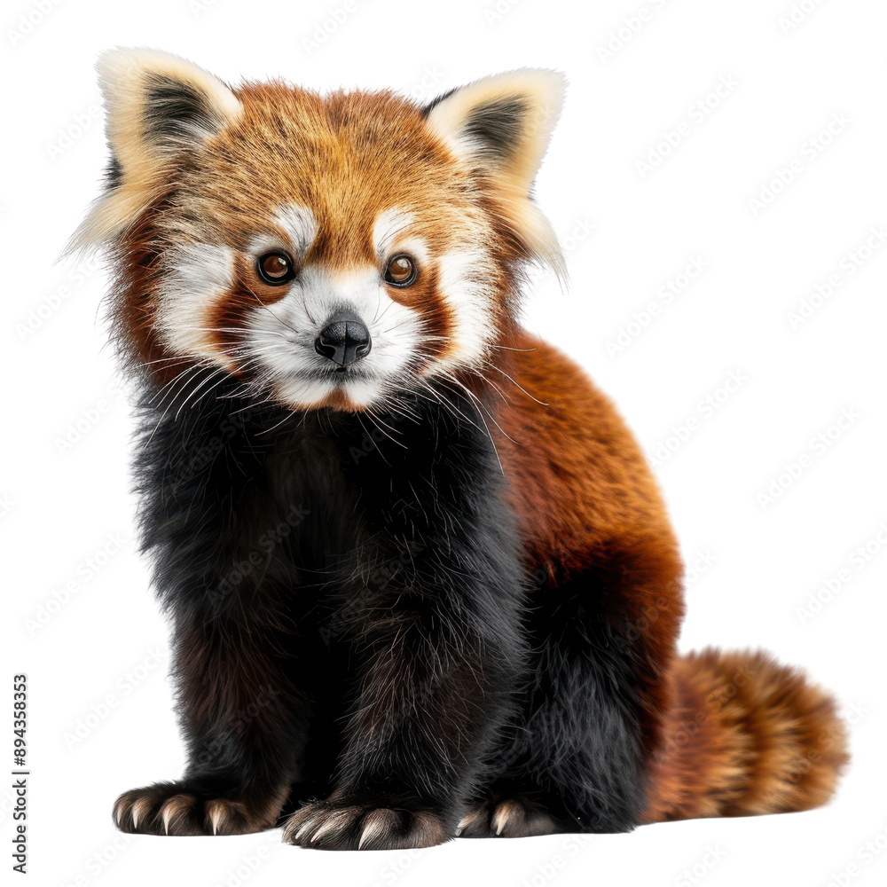 An Adorable Red Panda Captured in Stunning Detail Against a Black Background An Adorable Red Panda Captured in Stunning Detail Against a Black Background