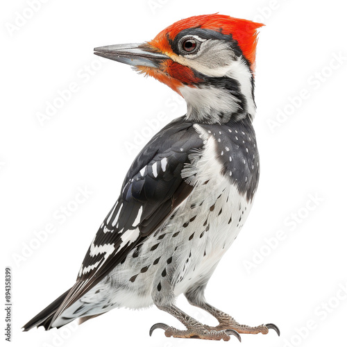 Striking Portrait of a Vibrant Woodpecker Showcasing Feathers in Full Detail