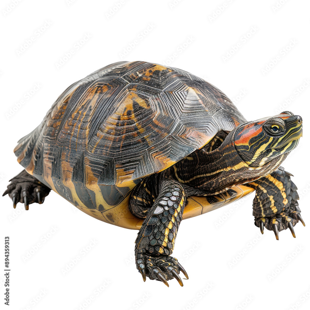 Obraz premium Intricately Patterned Turtle Showcases its Elegant Shell and Vibrant Markings