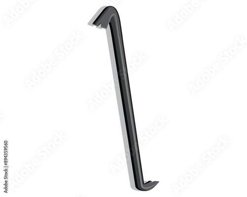 vector design of a stick-like tool made of iron called a crowbar which is usually used for digging, prying or bending things
