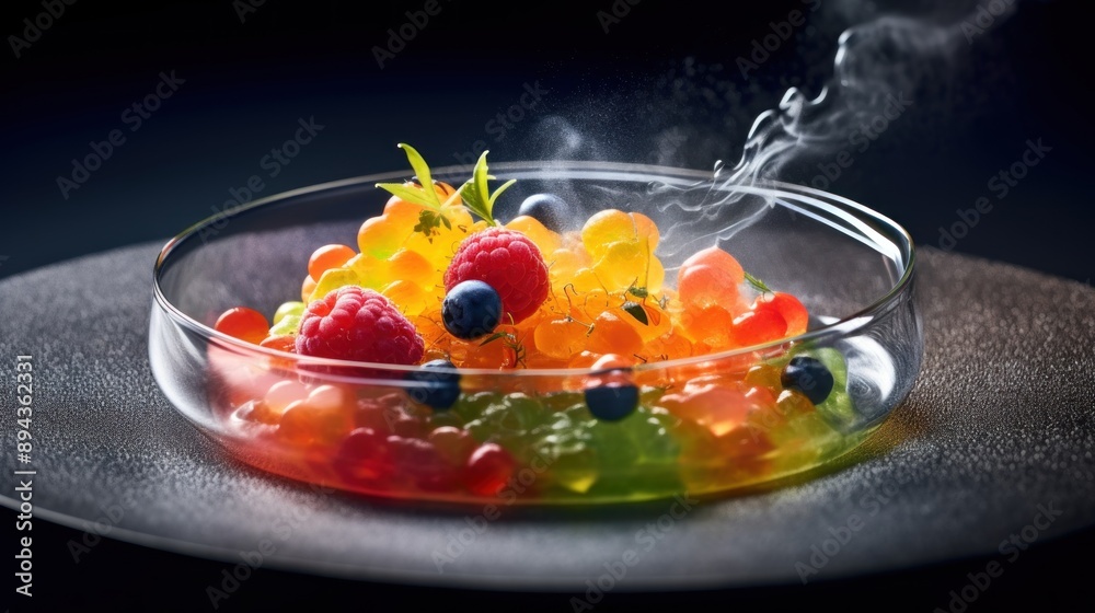 Smoked Fruit Dessert with Berries Smoked Fruit Dessert with Berries