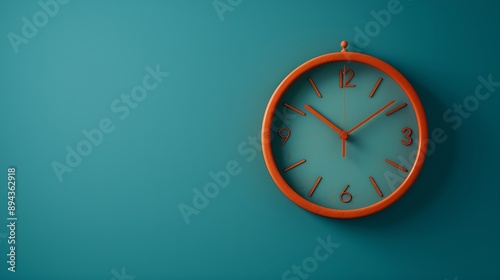 Wallpaper Mural Creative vintage orange clock on a blue background concept Marketing and advertising creative idea Minimal idea business Healthy lifestyle : Generative AI Torontodigital.ca
