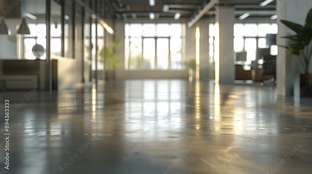 The open space office is empty and dim Abstract light effect on office interior background for design : Generative AI The open space office is empty and dim Abstract light effect on office interior background for design : Generative AI