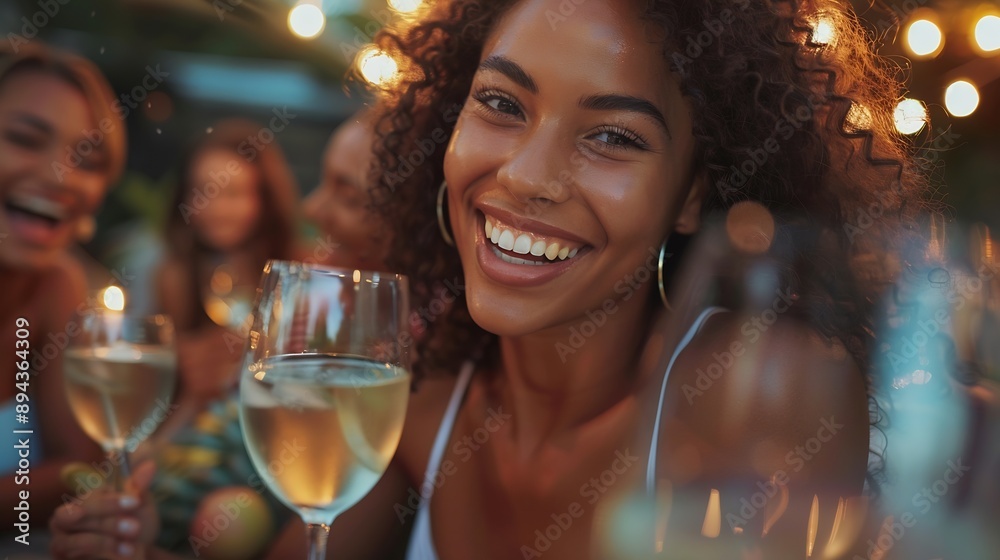 Vertical photo of a group of multiracial friends gathered together to take a photo while having fun in a barbecue drinking wine and enjoying the summer : Generative AI Vertical photo of a group of multiracial friends gathered together to take a photo while having fun in a barbecue drinking wine and enjoying the summer : Generative AI
