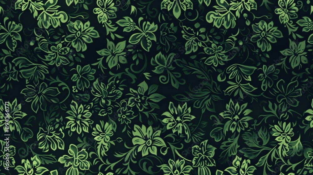 custom made wallpaper toronto digitalDark Green pattern wallpaper. 