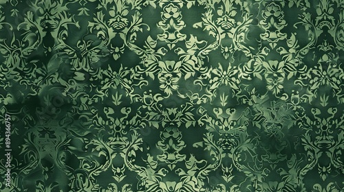 Wallpaper Mural Dark Green pattern wallpaper Torontodigital.ca