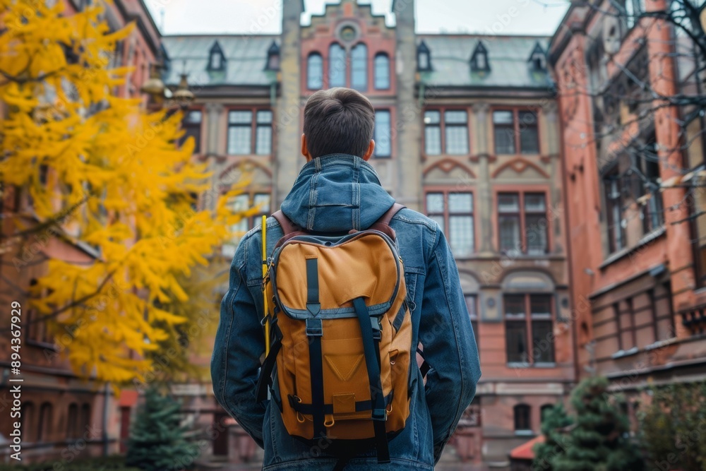 college students wearing backpacks go to school college students wearing backpacks go to school
