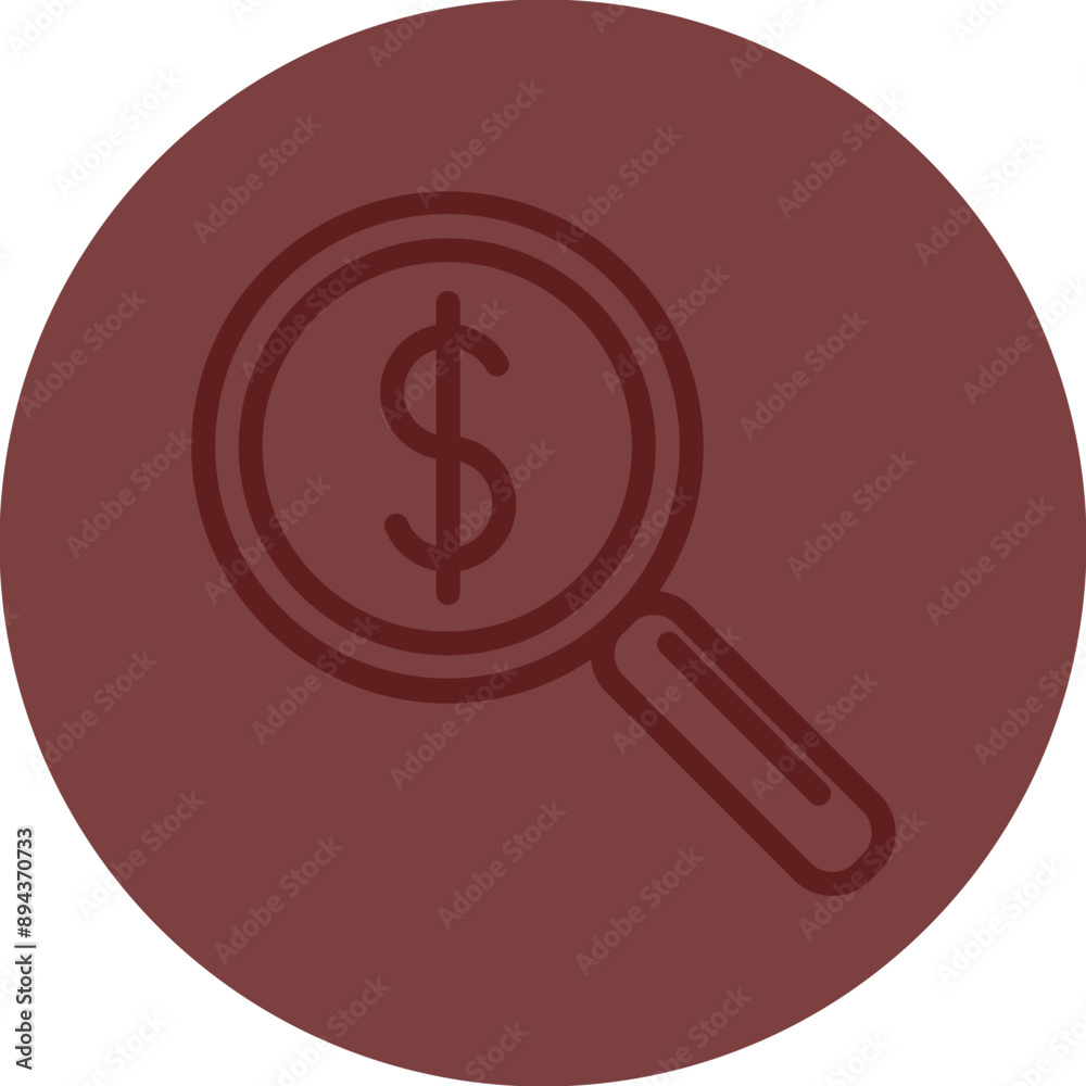 Financial Analysis Vector Line Maroon Circle Maroon