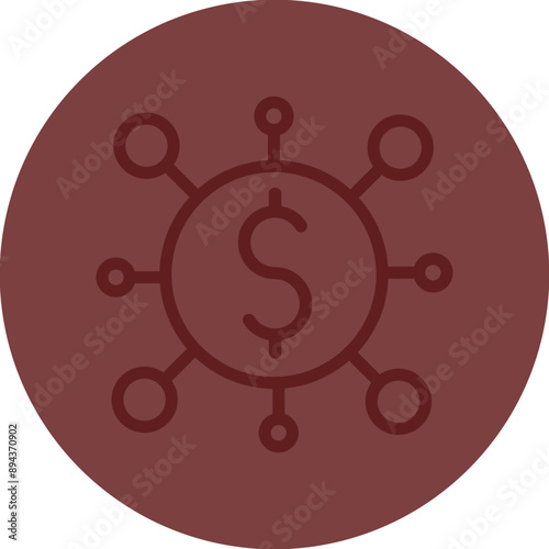 Crowdfunding Vector Line Maroon Circle Maroon photo