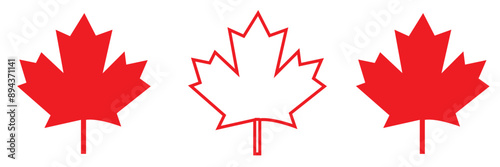 Maple Leaf Icon Canada Maple Leaf Set | Maple Leaves Icon Canadian Vector Illustration Logo | Maple-Leaf Icon Isolated Maple Leaf Collection