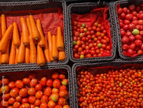 Carrots tomato in supernaket