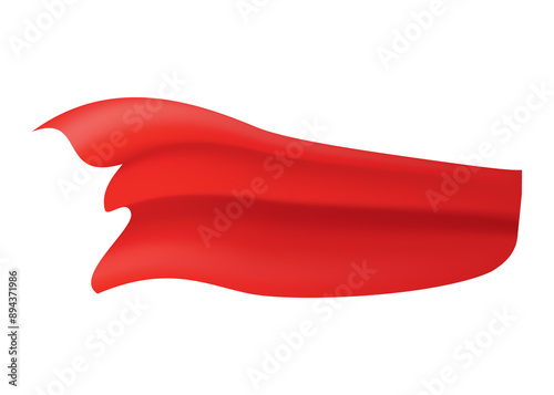 Free Download Woman superhero silhouette costume element. Scarlet fabric silk cloak. Mantle costume or cover cartoon illustration - GFXLoad