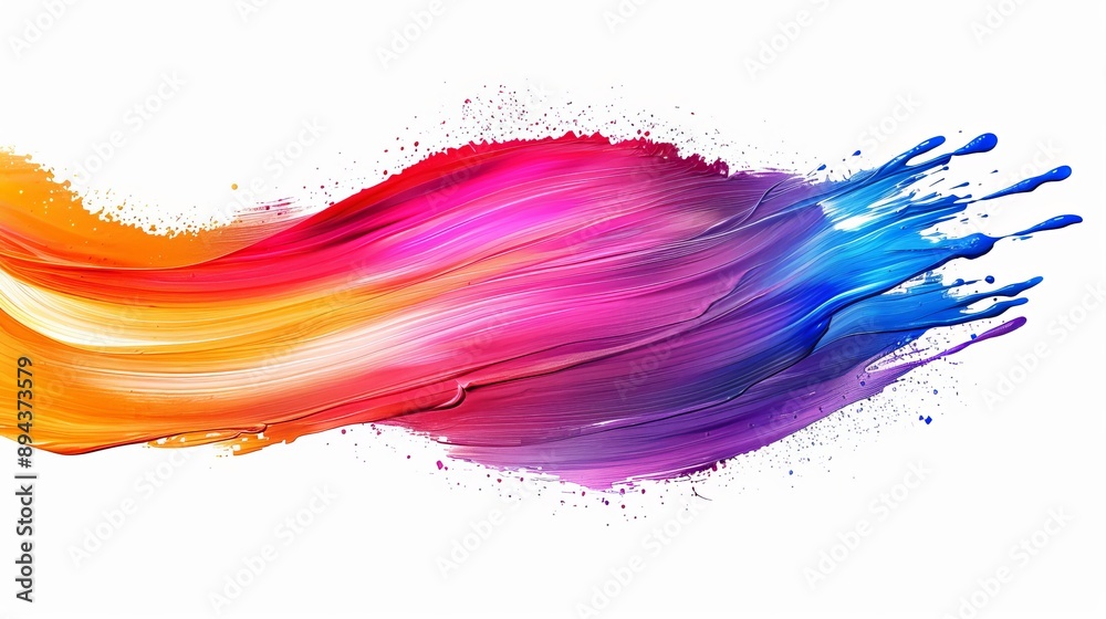 Abstract Colorful Paint Splashes on White Background Abstract Colorful Paint Splashes on White Background