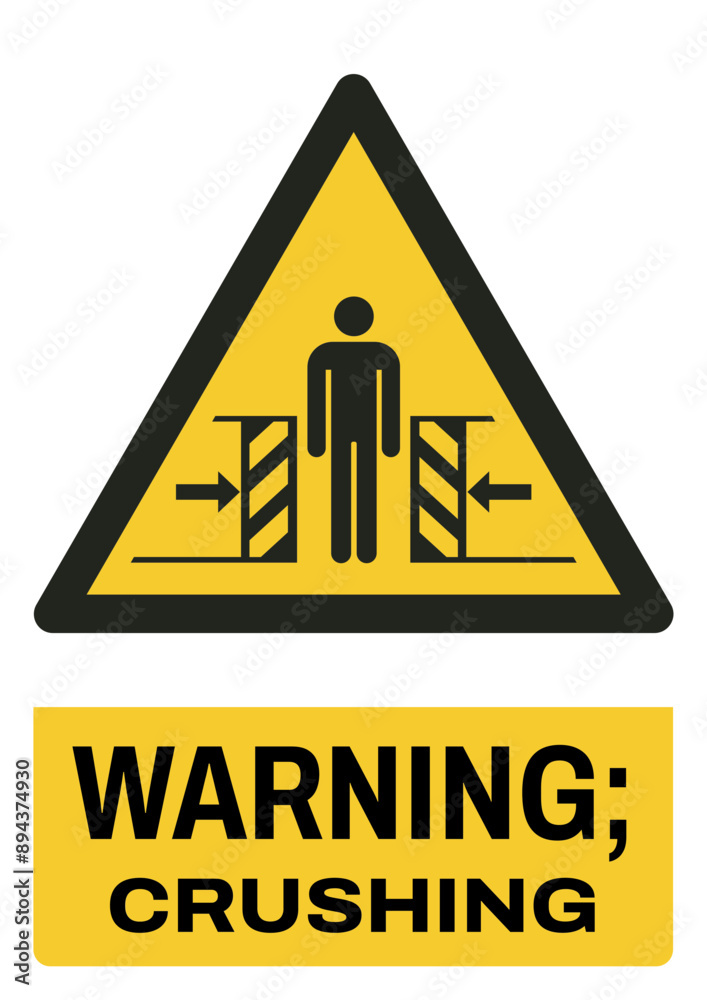 ISO warning safety signs tex variation_warning ; crushing size a4/a3/a2/a1 ISO warning safety signs tex variation_warning ; crushing size a4/a3/a2/a1