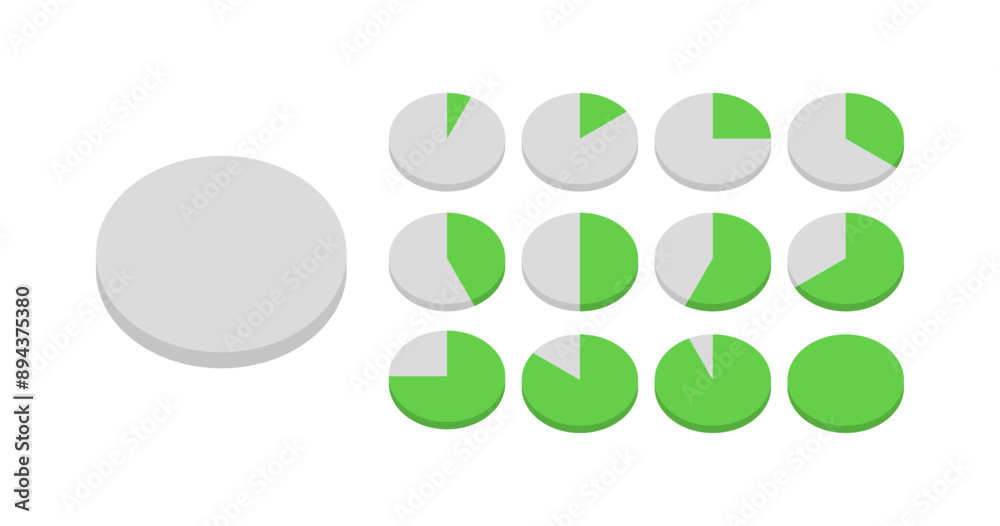 Chart Set Icons. Icon Fill Level. Flat style. Vector icons. Chart Set Icons. Icon Fill Level. Flat style. Vector icons.